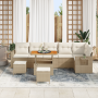 Juego de Sofá de Jardín de 9 piezas con Cojines Beige Ratán de Polietileno Acacia de , Sofás de exterior - Ref: Foro24-336176...