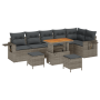 Conjunto de Sofá de Jardín de 9 Piezas con Cojines Gris Poliratán Acacia de , Sofás de exterior - Ref: Foro24-3361768, Precio...