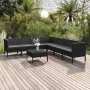8-teiliges Gartenmöbel-Set und schwarze synthetische Rattankissen von vidaXL, Gartensets - Ref: Foro24-3094457, Preis: 686,89...