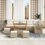 Conjunto de Sofá de Jardín de 10 Piezas con Cojines Beige Rátan Sintético Acacia de , Sofás de exterior - Ref: Foro24-3361771...
