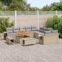 Conjunto de Sofás de Jardín de 13 Piezas con Cojines Beige Poliratán Acacia | Foro24.es | Tu tienda online para hogar, jardín y más Foro24.es