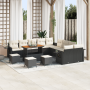 Conjunto de Sofá de Jardín de 14 Piezas  con Cojines de Poliratán Negro y Acacia | Foro24.es | Tu tienda online para hogar, jardín y más Foro24.es