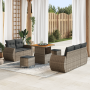 Conjunto de Sofá de Jardín  de 8 Piezas con Cojines en Ratán Gris | Foro24.es | Tu tienda online para hogar, jardín y más Foro24.es