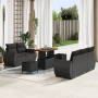 Conjunto de Sofás de Jardín de 8 Piezas con Cojines Negro Ratán Sintético Acacia de , Sofás de exterior - Ref: Foro24-3361819...
