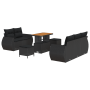Conjunto de Sofás de Jardín de 8 Piezas con Cojines Negro Ratán Sintético Acacia de , Sofás de exterior - Ref: Foro24-3361819...
