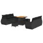 Conjunto de Sofá de Jardín de 9 Piezas con Cojines Negro Ratán Polipropileno Acacia de , Sofás de exterior - Ref: Foro24-3361...