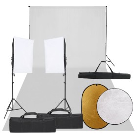 Kit de estudio fotográfico con set de luces, fondo y reflector