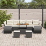 Conjunto de Sofá de Jardín de 10 Piezas con Cojines de Poliratán Negro y Acacia de , Sofás de exterior - Ref: Foro24-3361860,...