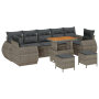 Conjunto de Sofá de Jardín de 10 piezas con Cojines Gris Ratán Sintético Acacia de , Sofás de exterior - Ref: Foro24-3361863,...