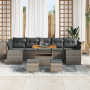Conjunto de Sofá de Jardín de 10 piezas con Cojines Gris Ratán Sintético Acacia de , Sofás de exterior - Ref: Foro24-3361863,...