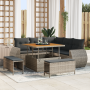Sofá de Jardín VidaXL de 8 Piezas con Cojines Gris de Ratán Polimérico Acacia de , Sofás de exterior - Ref: Foro24-3361868, P...