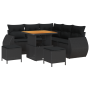 Juego de Sofás de Jardín de 8 Piezas con Cojines Poliratán Negro Acacia de , Sofás de exterior - Ref: Foro24-3361869, Precio:...