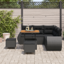 Juego de Sofás de Jardín de 8 Piezas con Cojines Poliratán Negro Acacia de , Sofás de exterior - Ref: Foro24-3361869, Precio:...