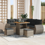 Juego de Sofás de Jardín de 8 Piezas con Cojines Gris Poliratán Acacia | Foro24.es | Tu tienda online para hogar, jardín y más Foro24.es