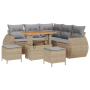 Set de Sofás de Jardín de 8 Piezas con Cojines Beige Poliratán Acacia de , Sofás de exterior - Ref: Foro24-3361877, Precio: 5...