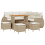 Conjunto de Sofá de Jardín de 9 Piezas con Cojines Beige Ratán Polivinílico Acacia | Foro24.es | Tu tienda online para hogar, jardín y más Foro24.es