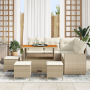Conjunto de Sofá de Jardín de 9 Piezas con Cojines Beige Ratán Polivinílico Acacia | Foro24.es | Tu tienda online para hogar, jardín y más Foro24.es