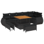 Set de Sofá de Jardín  de 9 Piezas con Cojines, Ratan Negro Acacia | Foro24.es | Tu tienda online para hogar, jardín y más Foro24.es