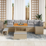 Conjunto de Sofá de Jardín de 9 Piezas con Cojines Beige Ratán Poyl Acacia de , Sofás de exterior - Ref: Foro24-3361887, Prec...