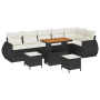 Set de Sofá de Jardín de 9 Piezas con Cojines Negro Poliratán Acacia de , Sofás de exterior - Ref: Foro24-3361895, Precio: 52...