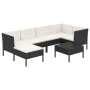 7-piece garden furniture set and black synthetic rattan cushions by vidaXL, Garden sets - Ref: Foro24-3094408, Price: 598,53 ...
