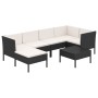 7-teiliges Gartenmöbel-Set und schwarze synthetische Rattankissen von vidaXL, Gartensets - Ref: Foro24-3094408, Preis: 610,74...