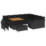 Conjunto de Sofá de Jardín de 12 Piezas con Cojines Negro Ratán Poli Acacia de , Sofás de exterior - Ref: Foro24-3361904, Pre...