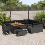 Conjunto de Sofá de Jardín de 12 Piezas con Cojines Negro Ratán Poli Acacia de , Sofás de exterior - Ref: Foro24-3361904, Pre...