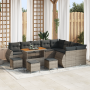 Conjunto de Sofás de Jardín de 13 piezas con cojines gris poliratán acacia de , Sofás de exterior - Ref: Foro24-3361923, Prec...