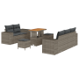 Juego de Sofá de Jardín de 8 Piezas con Cojines Gris Ratán Sintético de , Sofás de exterior - Ref: Foro24-3361953, Precio: 54...