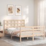 Bed frame with solid wood headboard 120x200 cm by vidaXL, Beds and slatted bases - Ref: Foro24-3193981, Price: 112,32 €, Disc...
