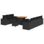 Conjunto de Sofás de Jardín de 10 Piezas con Cojines Negro Poliratán | Foro24.es | Tu tienda online para hogar, jardín y más Foro24.es