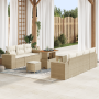 Conjunto de Sofás de Jardín de 10 piezas con Cojines Beige Poliratán Acacia de , Sofás de exterior - Ref: Foro24-3361971, Pre...