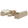 Conjunto de Sofás de Jardín de 10 piezas con Cojines Beige Poliratán Acacia de , Sofás de exterior - Ref: Foro24-3361971, Pre...