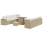 Conjunto de Sofá de Jardín de 11 Piezas con Cojines Beige Poliratán Acacia de , Sofás de exterior - Ref: Foro24-3361976, Prec...