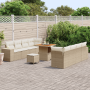 Conjunto de Sofá de Jardín de 11 Piezas con Cojines Beige Poliratán Acacia de , Sofás de exterior - Ref: Foro24-3361976, Prec...