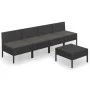 5-teiliges Gartenmöbel-Set und schwarze synthetische Rattankissen von vidaXL, Gartensets - Ref: Foro24-3094325, Preis: 336,67...