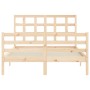 Bed frame with solid wood headboard 120x200 cm by vidaXL, Beds and slatted bases - Ref: Foro24-3193981, Price: 112,32 €, Disc...