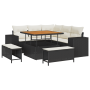 Conjunto de sofá de jardín de 8 piezas con cojines negro de poliratán de acacia de , Sofás de exterior - Ref: Foro24-3361995,...