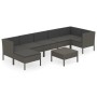 8-teiliges Gartenmöbel-Set und graue synthetische Rattankissen von vidaXL, Gartensets - Ref: Foro24-3094414, Preis: 603,27 €,...