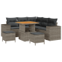 Conjunto de Sofás de Jardín de 8 Piezas con Cojines Gris Ratán Sintético de , Sofás de exterior - Ref: Foro24-3362003, Precio...