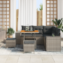 Conjunto de Sofás de Jardín de 8 Piezas con Cojines Gris Ratán Sintético de , Sofás de exterior - Ref: Foro24-3362003, Precio...