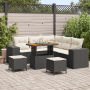 Juego de Sofás de Jardín de 8 Piezas con Cojines Negro Poliratán Acacia de , Sofás de exterior - Ref: Foro24-3362005, Precio:...