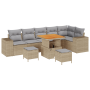 Juego de Sofá de Jardín de 9 Piezas con Cojines Beige Ratán Poli Acacia de , Sofás de exterior - Ref: Foro24-3362022, Precio:...