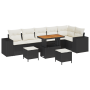 Juego de Sofá de Jardín de 9 Piezas con Cojines Ratán Negro Acacia de , Sofás de exterior - Ref: Foro24-3362025, Precio: 522,...