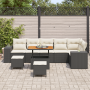 Juego de Sofá de Jardín de 9 Piezas con Cojines Ratán Negro Acacia de , Sofás de exterior - Ref: Foro24-3362025, Precio: 522,...
