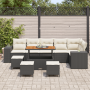 Juego de Sofá de Jardín de 10 Piezas con Cojines Ratán Negro Acacia de , Sofás de exterior - Ref: Foro24-3362030, Precio: 582...