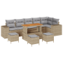 Conjunto de Sofá de Jardín de 10 Piezas con Cojines Beige de Poliratán de , Sofás de exterior - Ref: Foro24-3362032, Precio: ...
