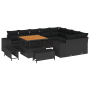 Conjunto de Sofá de Jardín de 12 Piezas con Cojines Negro Poliratán Acacia de , Sofás de exterior - Ref: Foro24-3362034, Prec...
