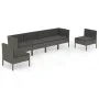 6-teiliges Gartenmöbel-Set und graue synthetische Rattankissen von vidaXL, Gartensets - Ref: Foro24-3094350, Preis: 487,69 €,...